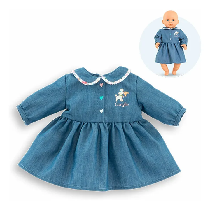 Robe Un week-end à Paris pour poupon 30 cm | Bleu jean- Image produit n°2