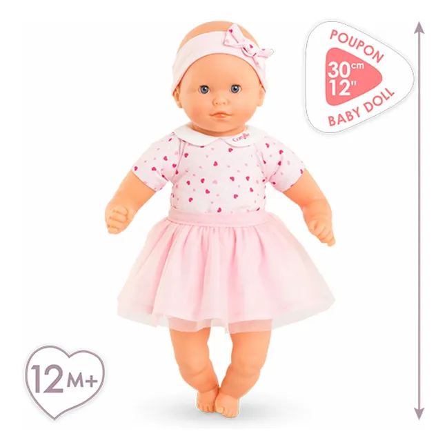 Mon premier poupon - Adorable Petit Poupon Cœur | Rose pâle