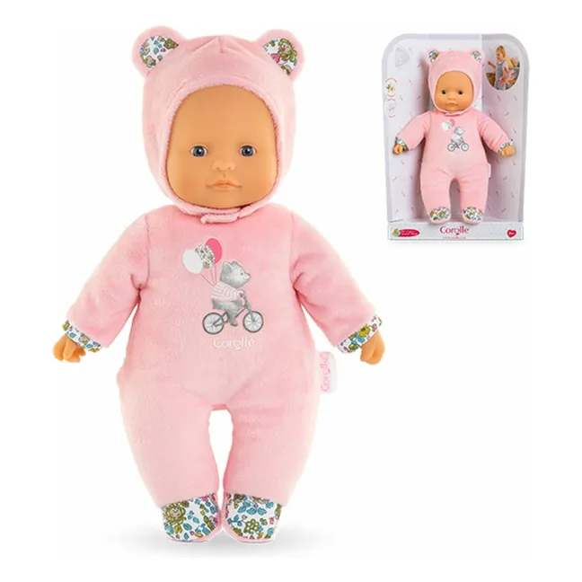 Mon doudou - Poupée Pti' Cœur Ours | Rose pâle