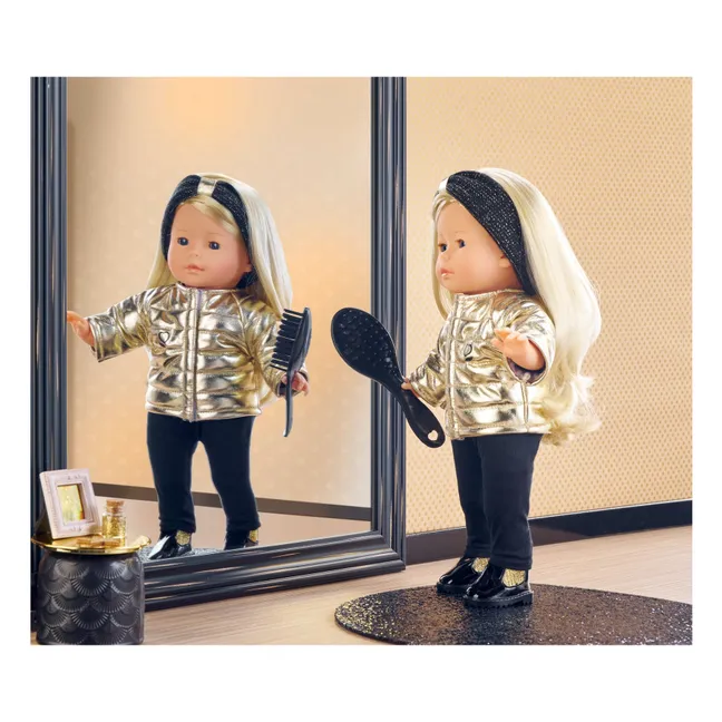 Coat and accessories Sewing for doll 36 cm | Gold