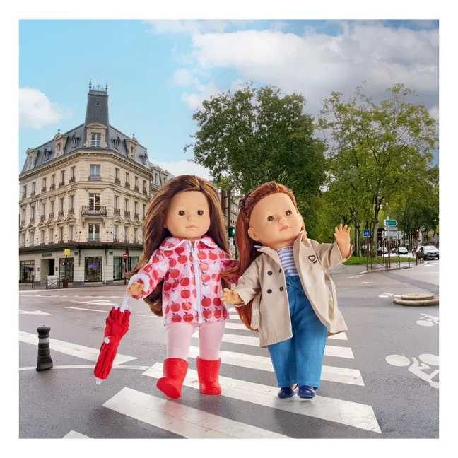 Rain jacket and accessories Rainy Day for doll 36 cm | Red