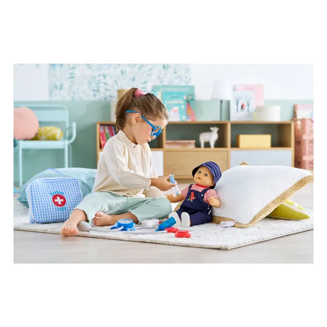 Doctor's case and accessories for dolls 30 cm | Light blue