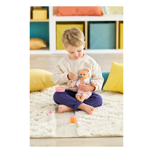 Petit Coffret Repas pour poupon 30 cm | Rose