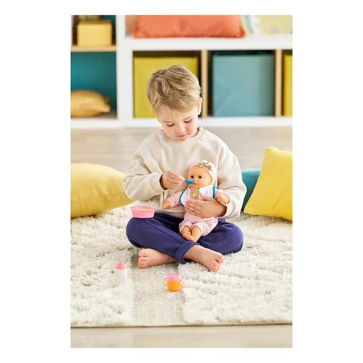 Petit Coffret Repas pour poupon 30 cm | Rose- Image produit n°1