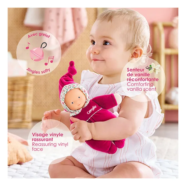 Babidoux - Peluche rosa y granadina | Rosa Fushia