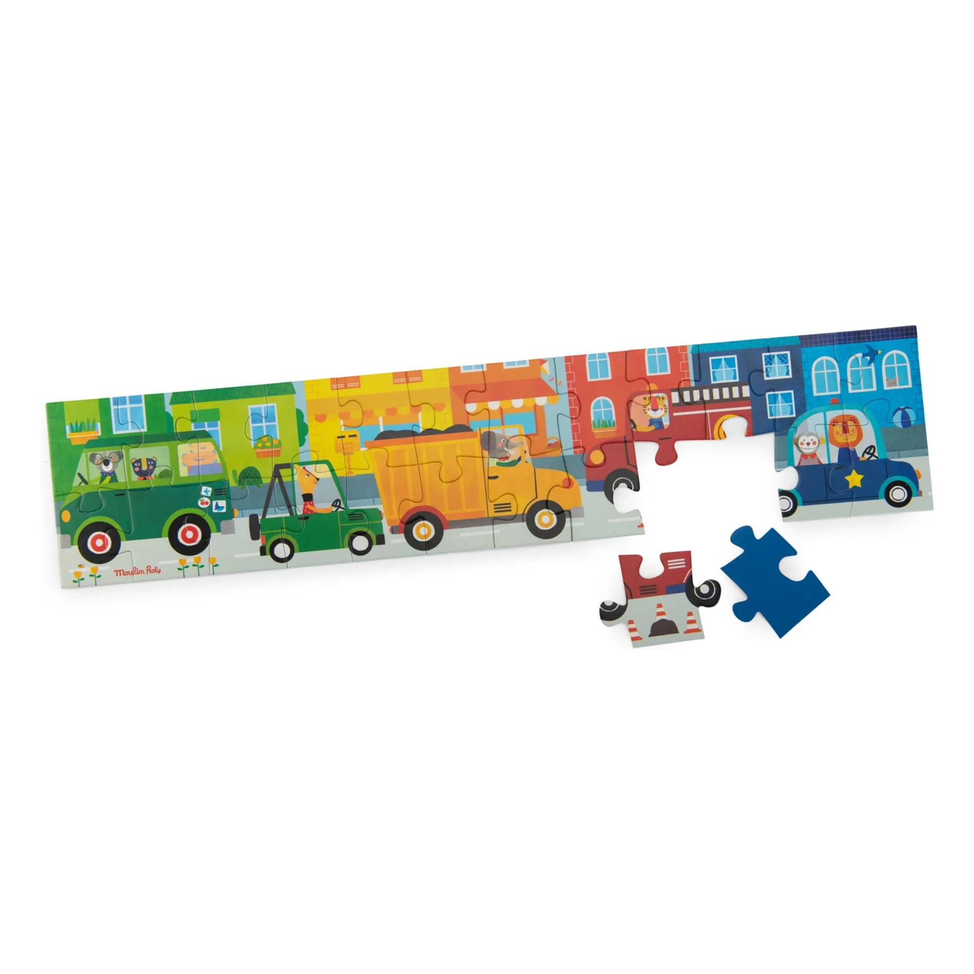 Moulin Roty Multicoloured Vehicle Puzzle - 24 Pieces
