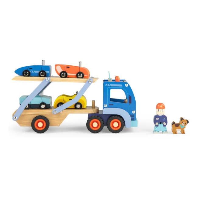 Camión de transporte de coches y accesorios | Azul