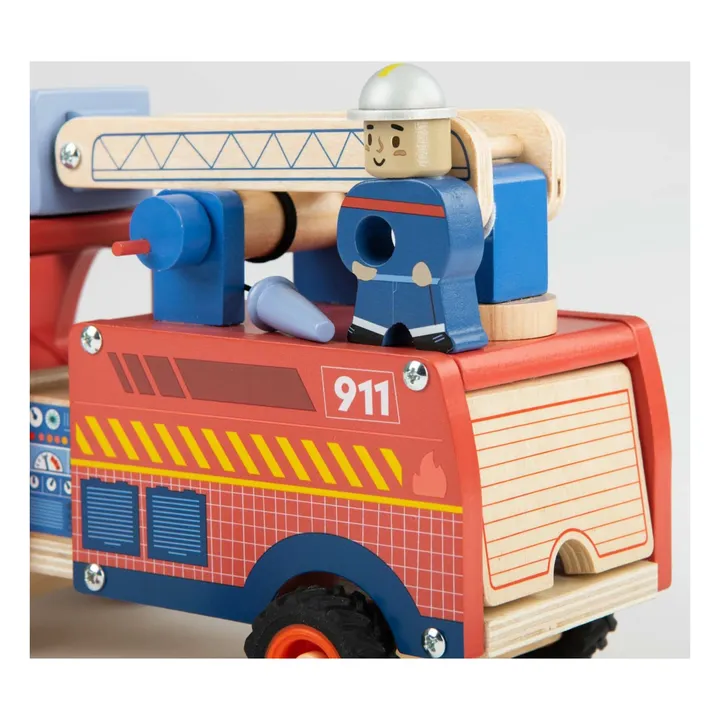 Camion de pompier avec ses accessoires | Rouge- Image produit n°9