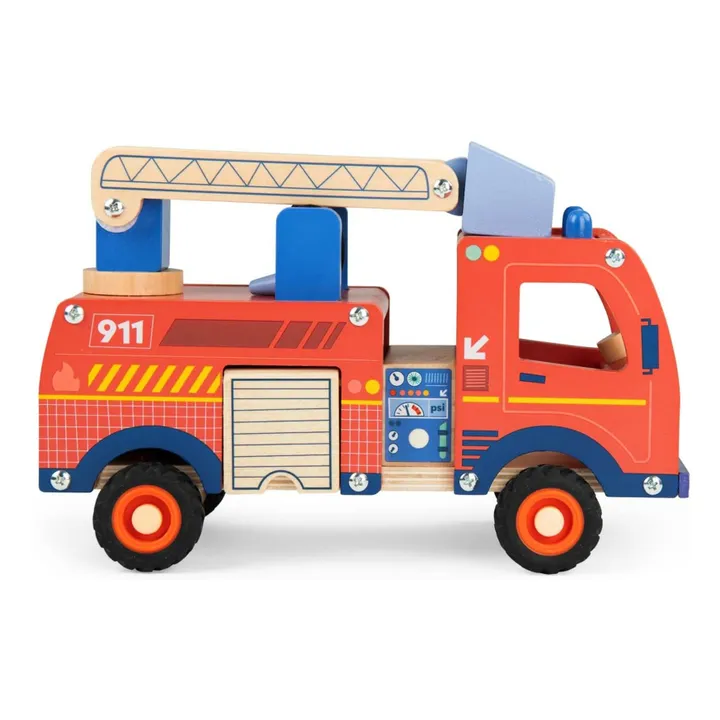 Camion de pompier avec ses accessoires | Rouge- Image produit n°0
