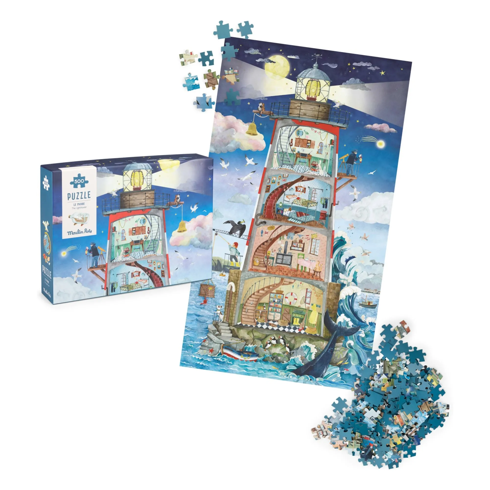 Moulin Roty Multicoloured Lighthouse Puzzle - 500 Pieces