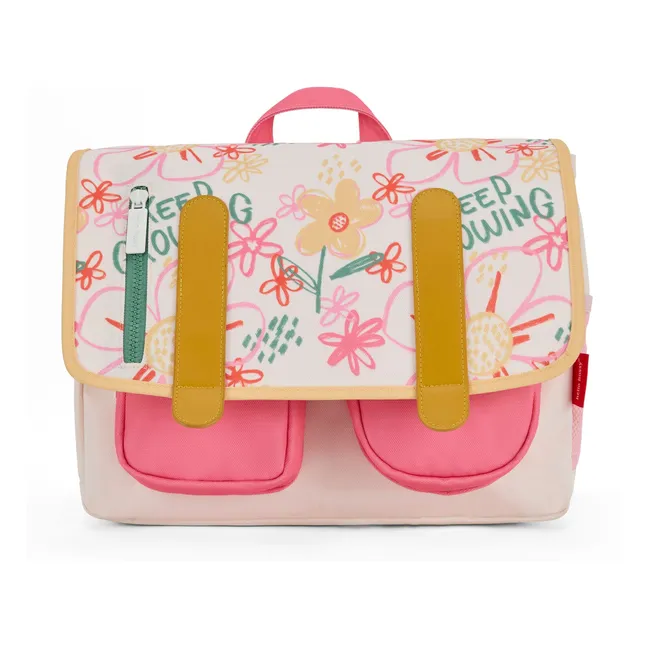 Flower Artwork satchel | Pink
