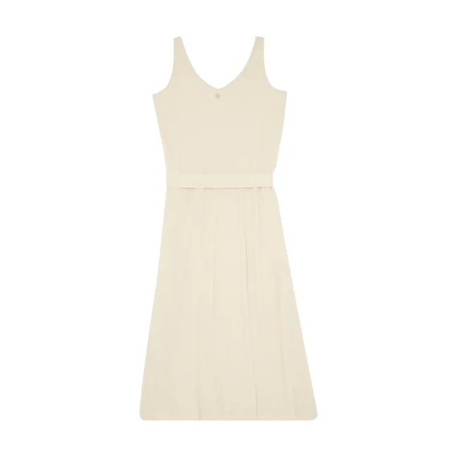 Maxi abito in cotone e lino | Gesso