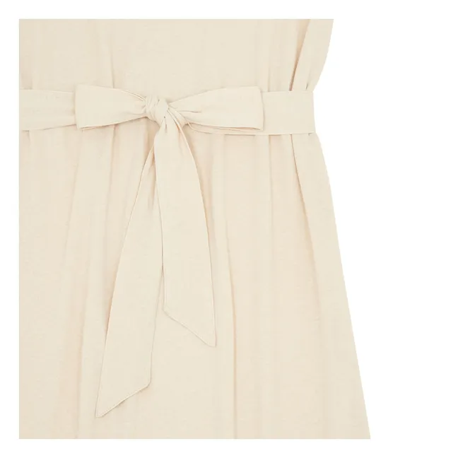 Maxi abito in cotone e lino | Gesso