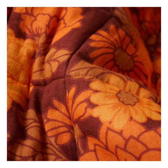 Couvre-lit matelassé fleuri | Orange