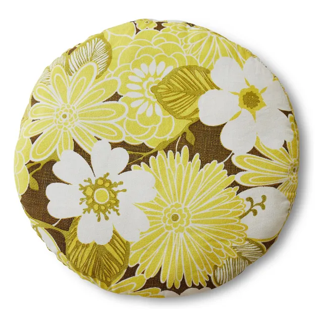 Coussin rond Daisy | Vert anis