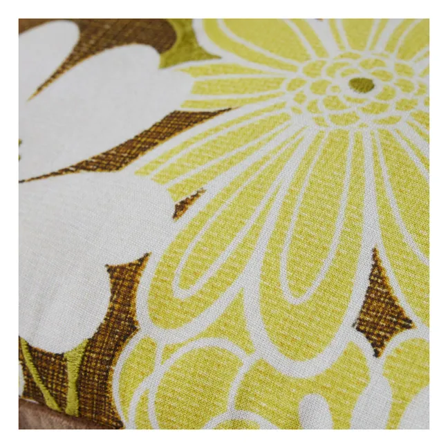 Coussin brodé Daisy | Vert anis