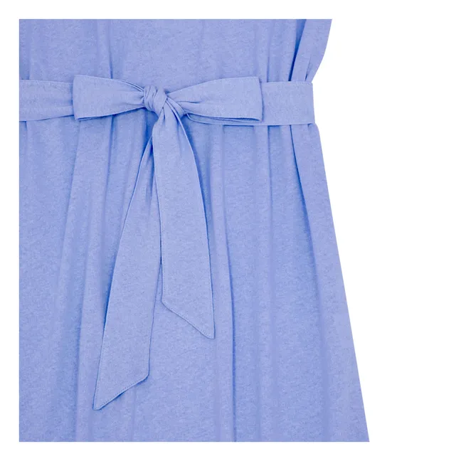 Long Cotton and Linen Dress | Vintage blue denim