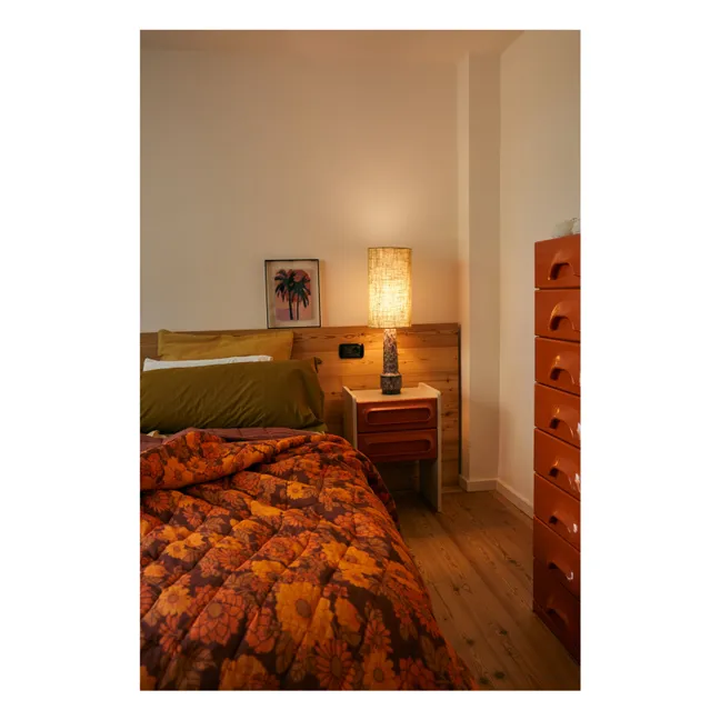 Couvre-lit matelassé fleuri | Orange