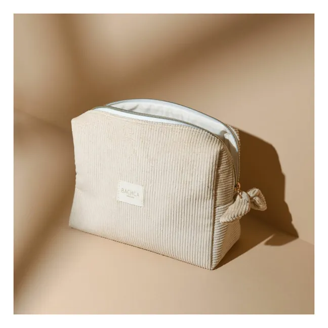 Trousse de toilette en velours  | Rose poudré
