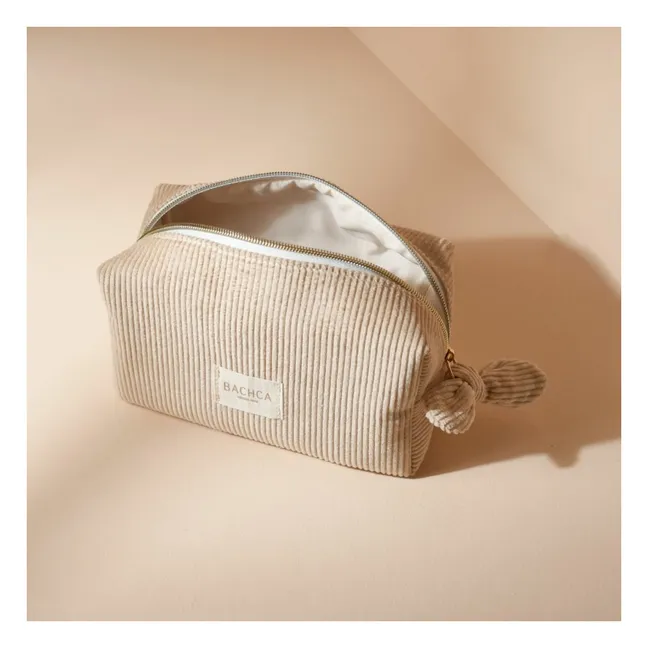 Trousse à maquillage en velours | Rose poudré