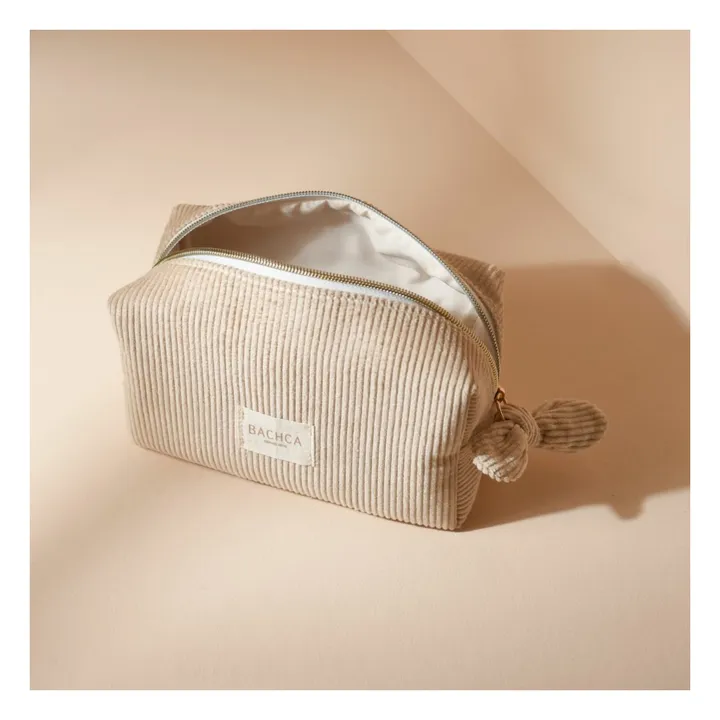 Trousse à maquillage en velours | Rose poudré- Image produit n°1