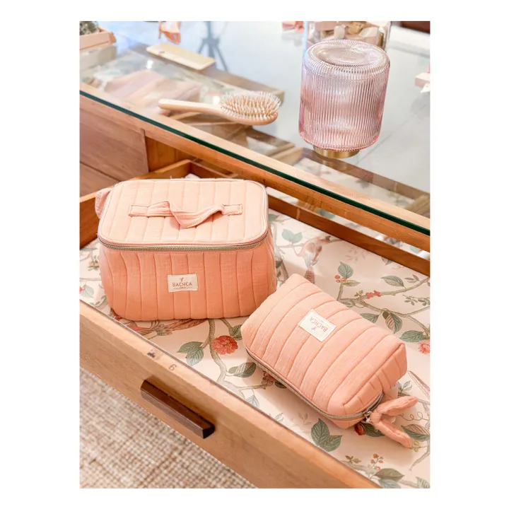 Coffret Vanity en velours All-in-one | Rose poudré- Image produit n°2
