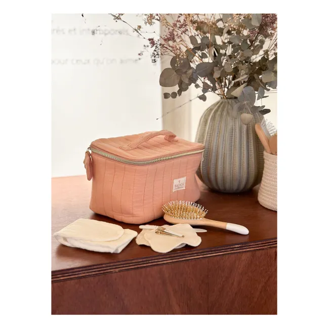 Coffret Vanity en velours All-in-one | Rose poudré
