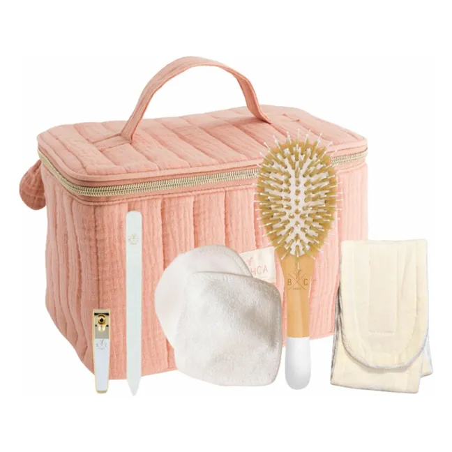 Coffret Vanity en velours All-in-one | Rose poudré