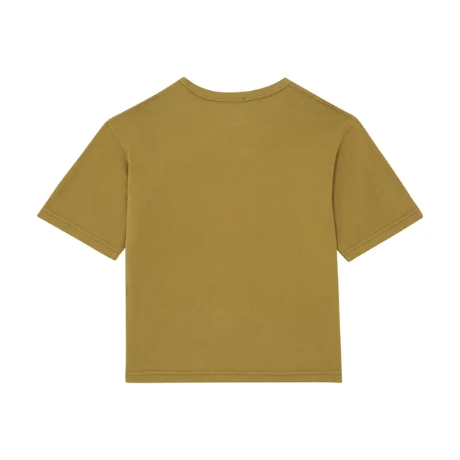 T-Shirt Jungen Kurzarm aus Bio-Baumwolle | Grünolive