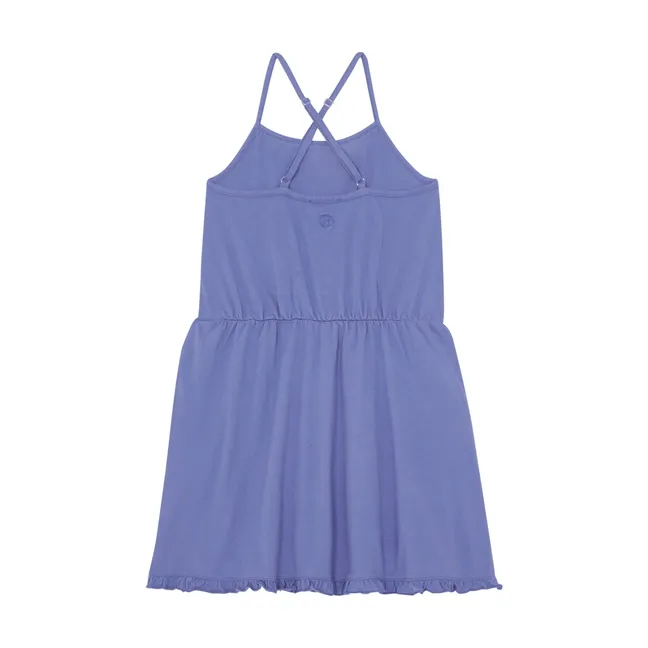 Organic cotton short dress with thin straps  | Vintage blue denim