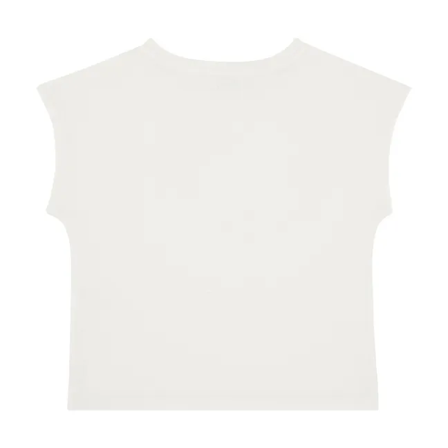 T-shirt bambina manica corta in cotone biologico | Ecru