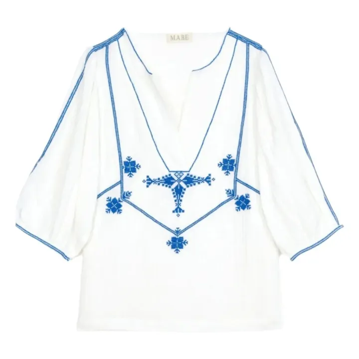 Blouse Vivien Brodée | Blanc- Image produit n°0