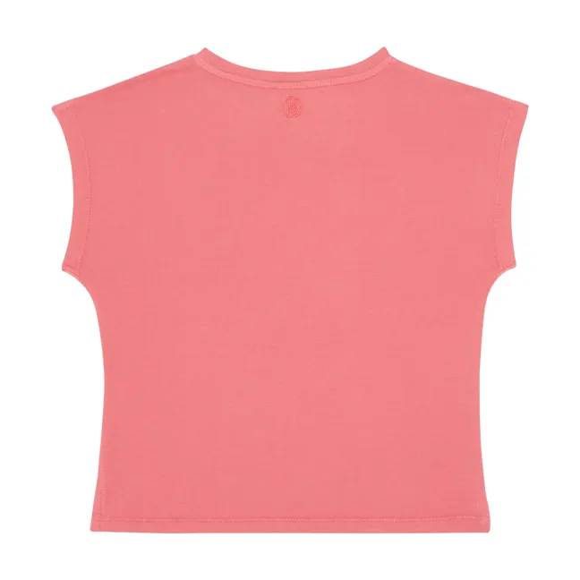 Camiseta de niña de manga corta de algodón orgánico | Coral