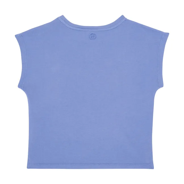 Camiseta de niña de manga corta de algodón orgánico | Vintage azul vaquero