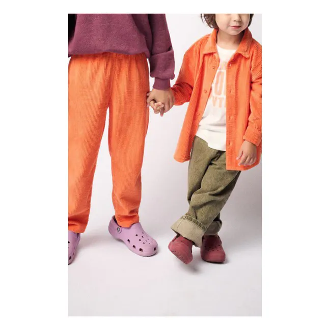 Hemd aus geripptem Velours Padow | Orange