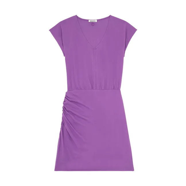 Drapiertes Kleid aus Bio-Baumwolle  | Violett