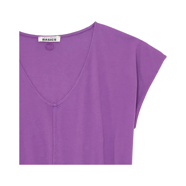Organic Cotton Draped Dress  | Purple