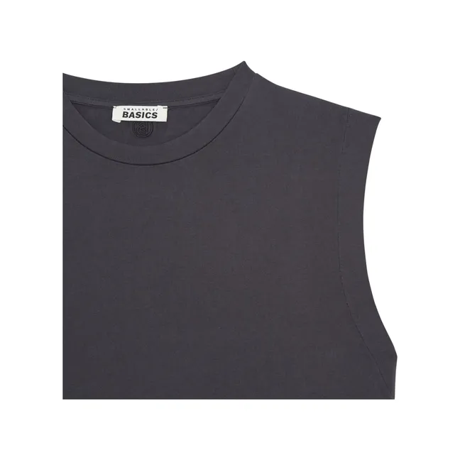 Camisetas sin mangas de algodón orgánico para mujer | Negro