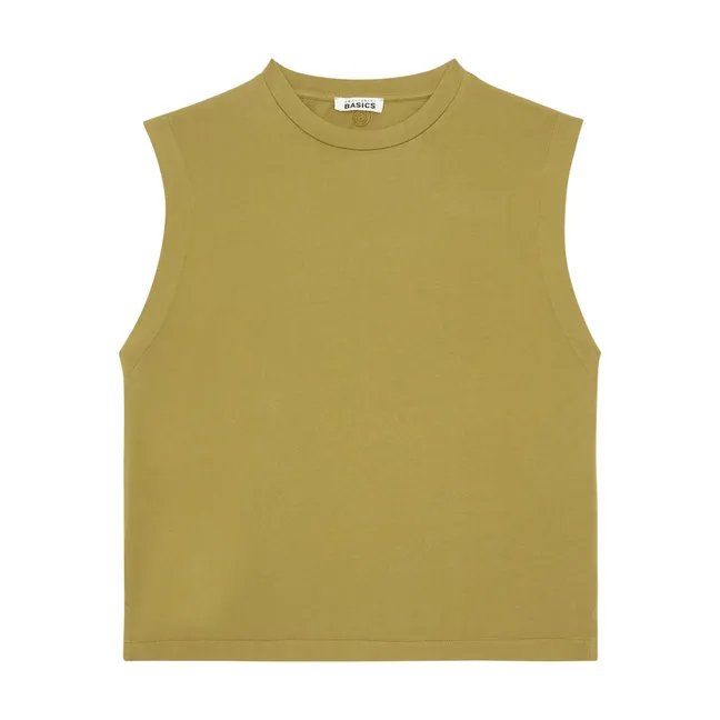 T-shirts Femme Sans manches Coton Bio | Vert olive