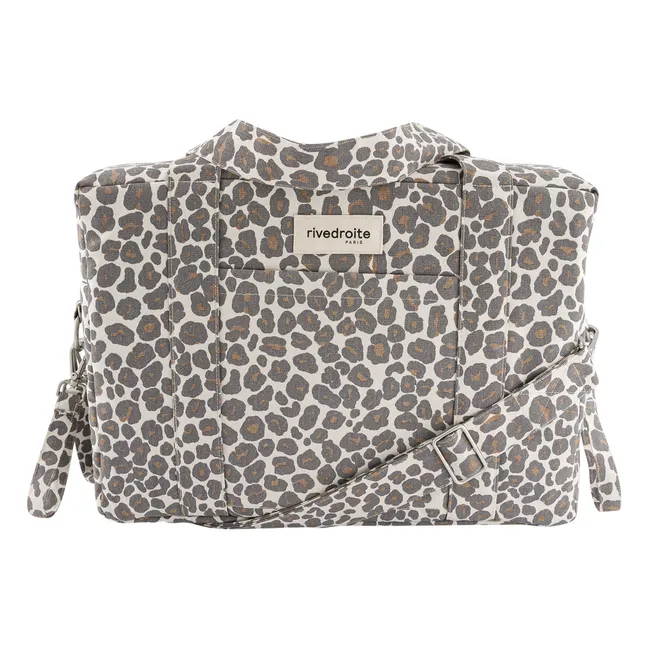 Bolso Cambiador Leopardo Darcy Algodón Reciclado | Gris