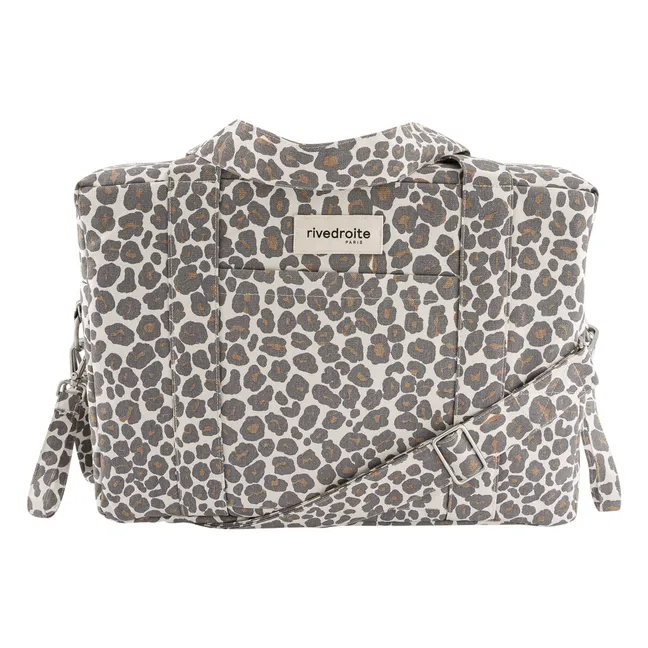 Sac à Langer Darcy Léopard Coton Recyclé | Gris