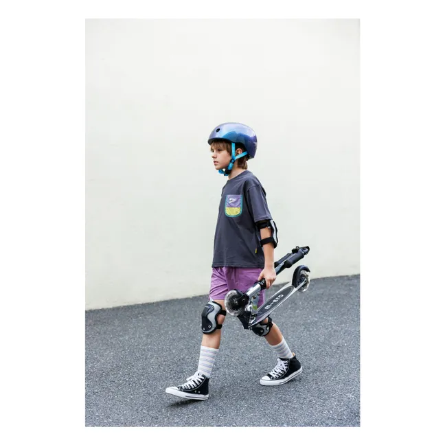Micro Sprite LED Silverchrome Motorroller | Schwarz