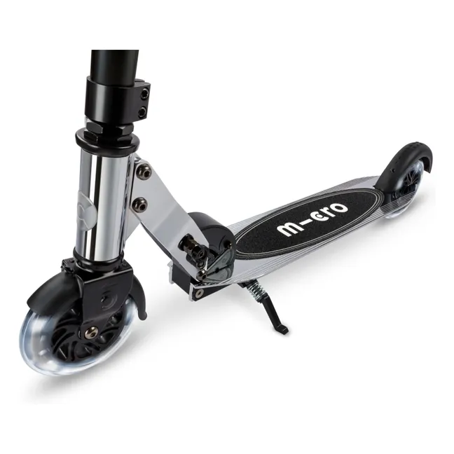Scooter LED Micro Sprite Cromo plateado | Negro