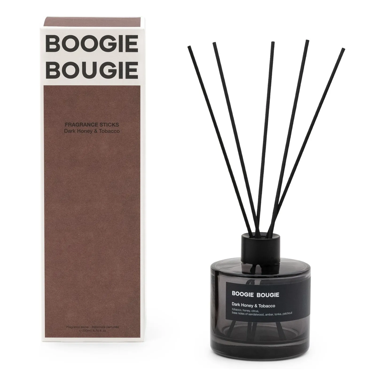Boogie Bougie Untinted Diffuser Dark Honey & Tobacco