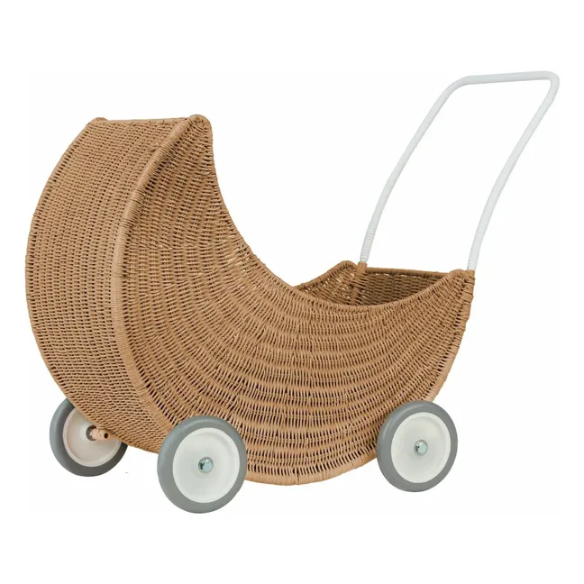 Poussette pour poupée en rotin Lune
