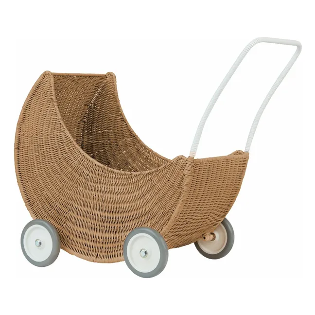 Poussette pour poupée en rotin Lune