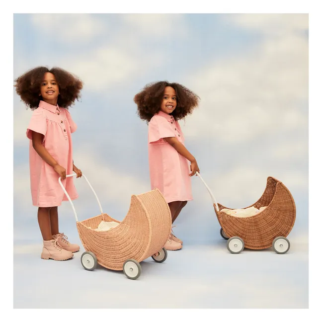 Cochecito de muñecas de ratán Lune