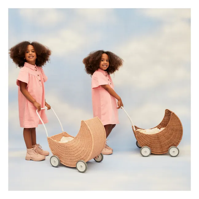 Lune rattan doll stroller