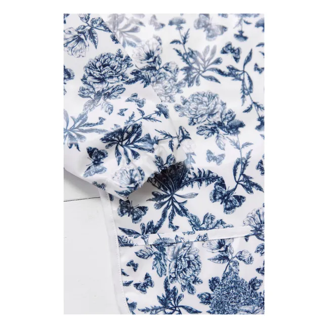 Bavaglino rivestito Toile de Jouy con maniche | Blu marino