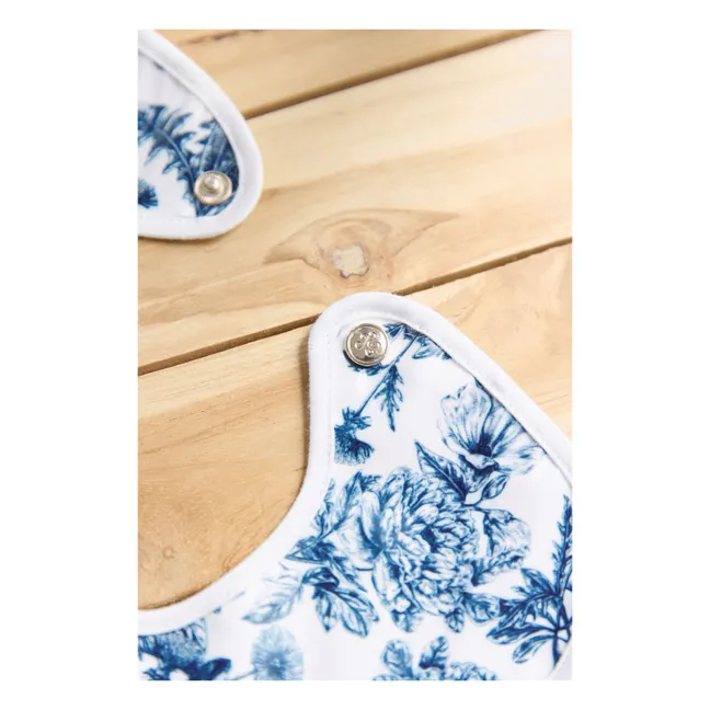 Bavoir enduit Toile de Jouy | Bleu marine